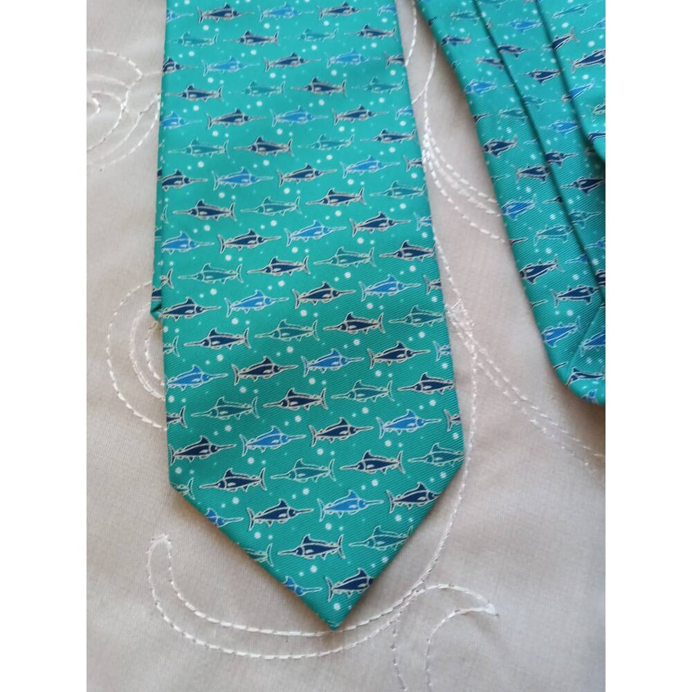American Lifestyle Men's Fish Tie 3" Swordfish Aqua Blue